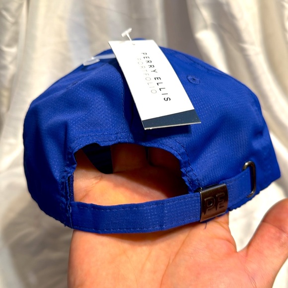 Men’s Perry Ellis Portfolio Snapback Hat Cap Sodalite Blue NEW - Picture 3 of 6